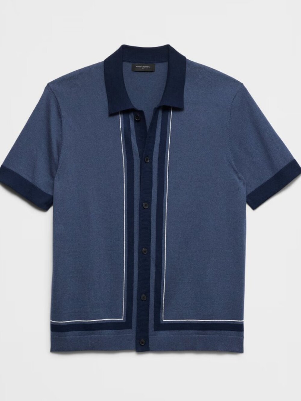 Banana Republic Border Striped Sweater Polo, Navy Stripe, Medium, EUC